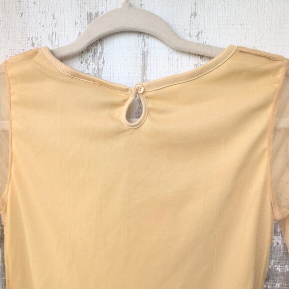 Vintage Y2K Disney Hannah Montana Sequin Mesh Slip Dress Girls 16 Metallic Gold - Picture 5 of 9